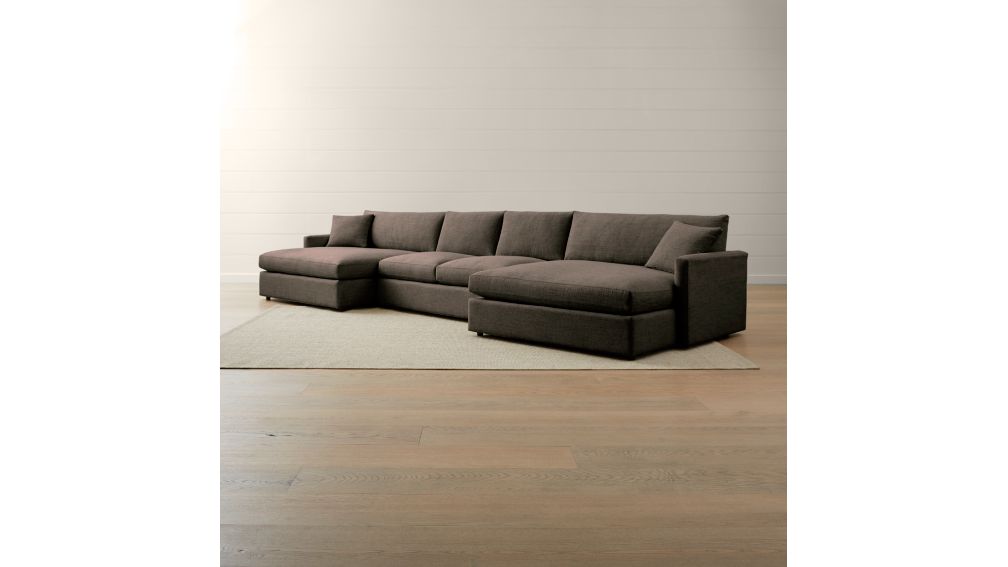 Lounge II Petite 3Piece Double Chaise Sectional Sofa Crate and Barrel