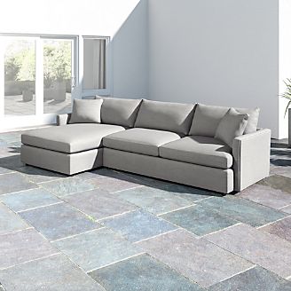 Outdoor Sectional Sofas Crate And Barrel Lounge Ii Pee Outdoor Upholstered 2 Piece Left Arm Chaise Sectional