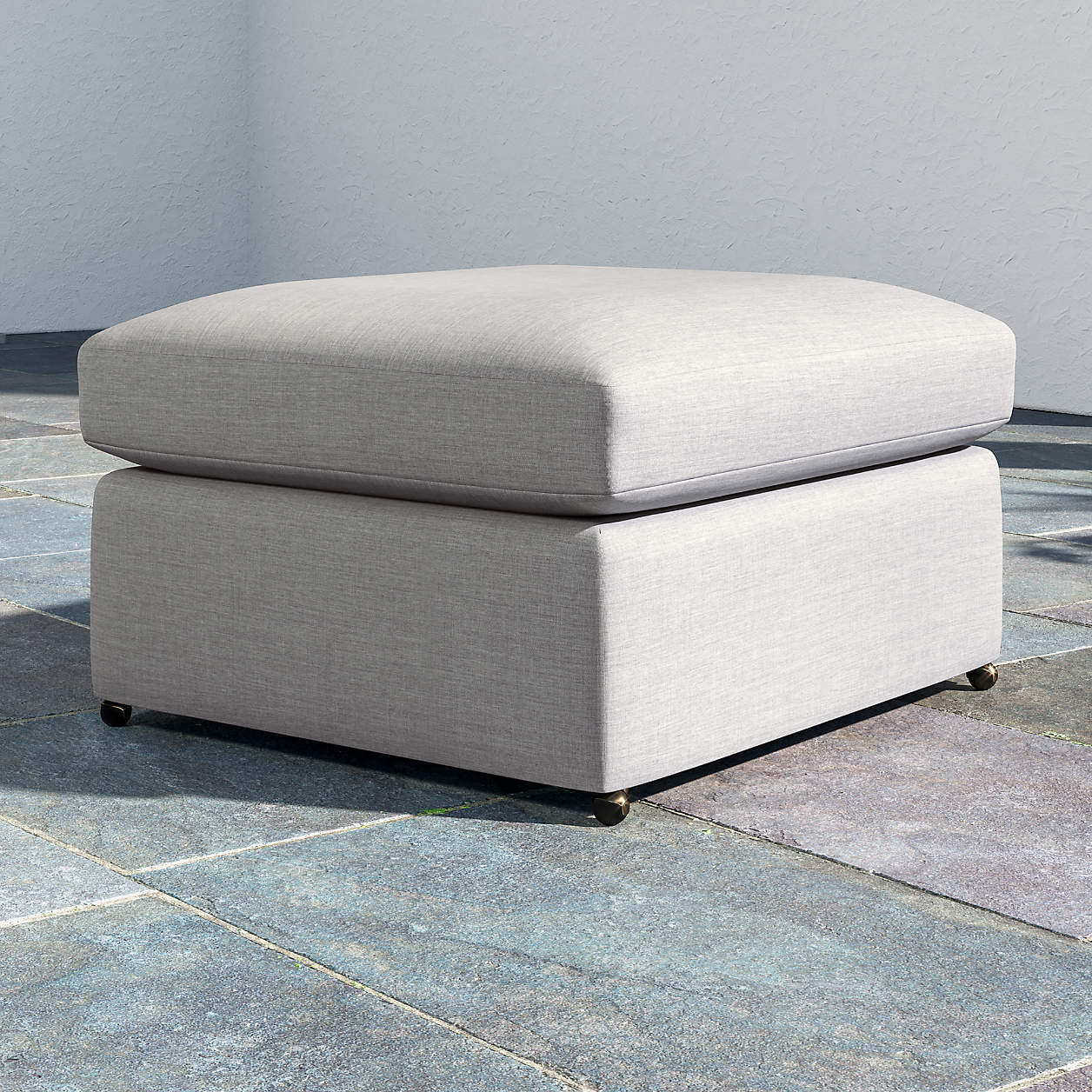 Lounge II Petite Outdoor Upholstered Ottoman + Reviews | Crate and Barrel