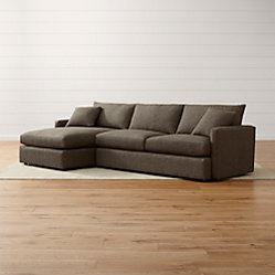 Lounge II Petite 2-Piece Sectional Sofa Taft: Truffle | Crate and Barrel