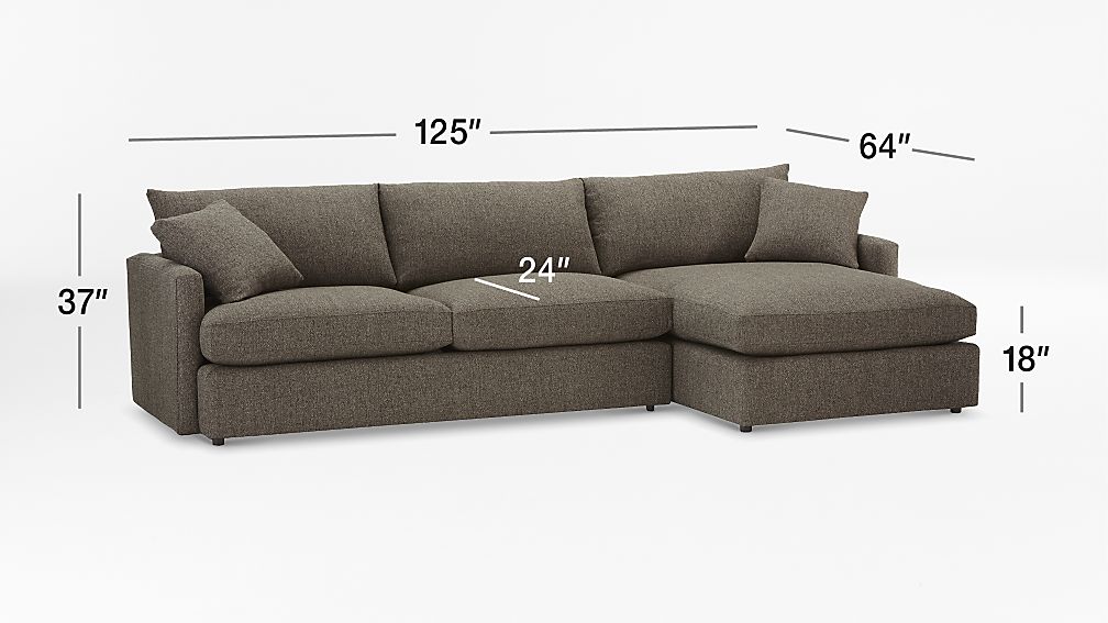 Lounge II Shallow Sectional Sofa + Reviews Crate and Barrel