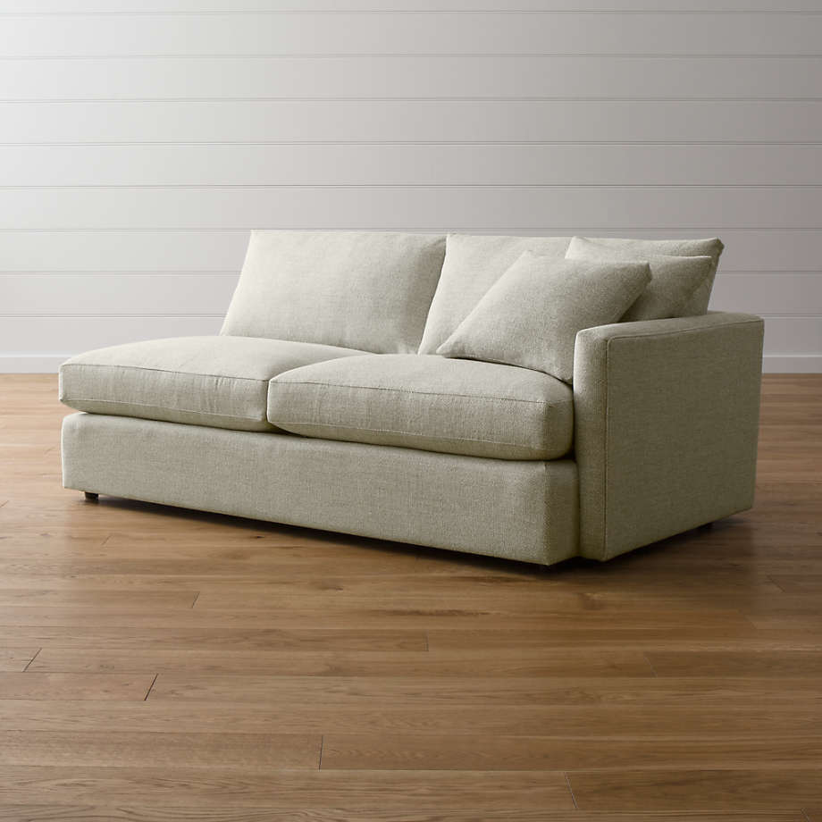 Lounge II Cream Right Arm Sofa + Reviews Crate and Barrel