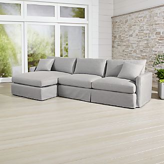 Lounge II Petite Outdoor Slipcovered 2-Piece Left Arm Chaise Sectional
