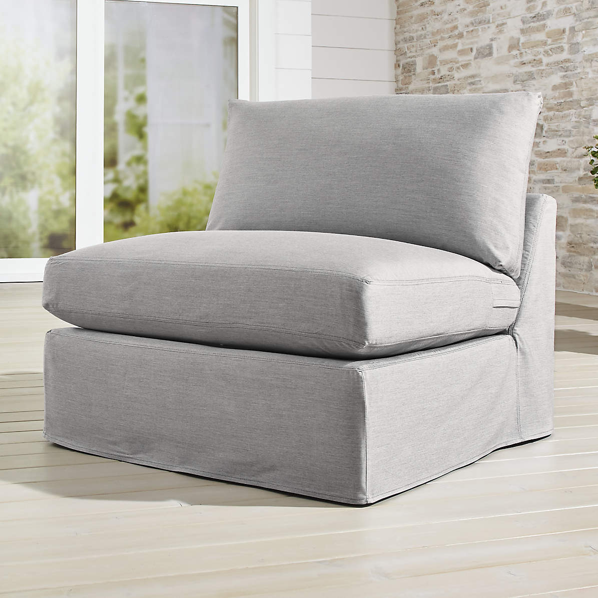 Slipcover Only For Lounge Ii Petite Outdoor Armless Chair Crate And Barrel Home patio & garden furniture sports & outdoors target broadway lane elegant comfort elrene home fashions. crate and barrel