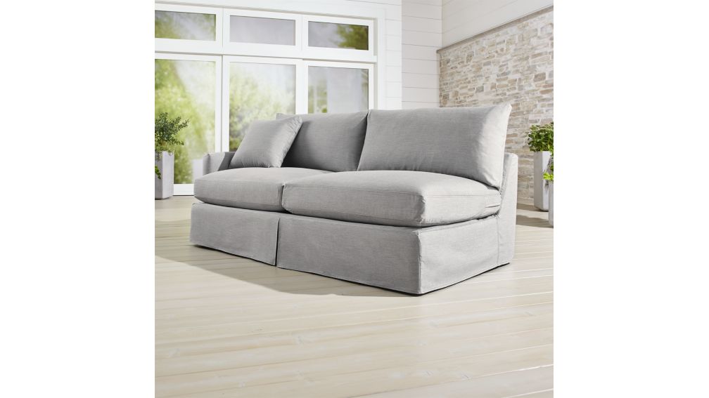 Lounge II Petite Outdoor Slipcovered Left Arm Sofa Crate and Barrel