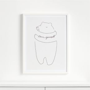 Image of Love Yourself Bear Framed Wall Art Print