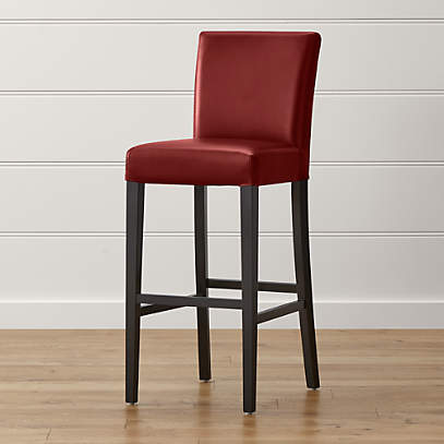 Lowe Red Leather Bar Stools Crate And Barrel