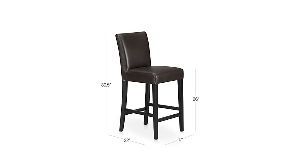 Lowe Chocolate Leather Bar Stools | Crate and Barrel