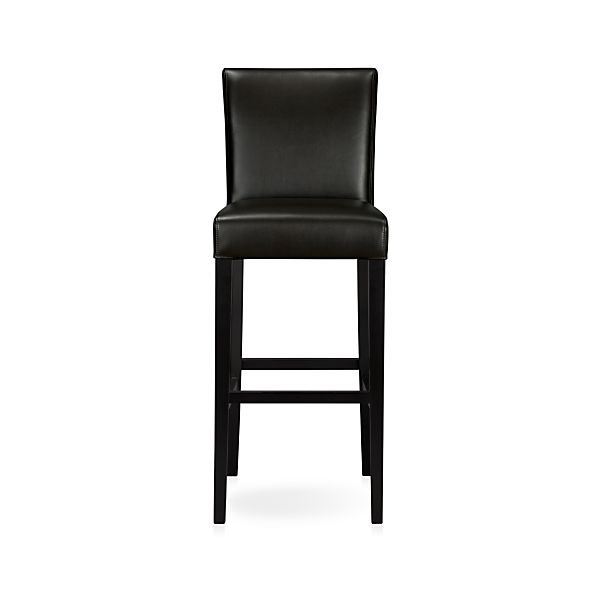 Lowe Onyx Leather Bar Stools Crate And Barrel