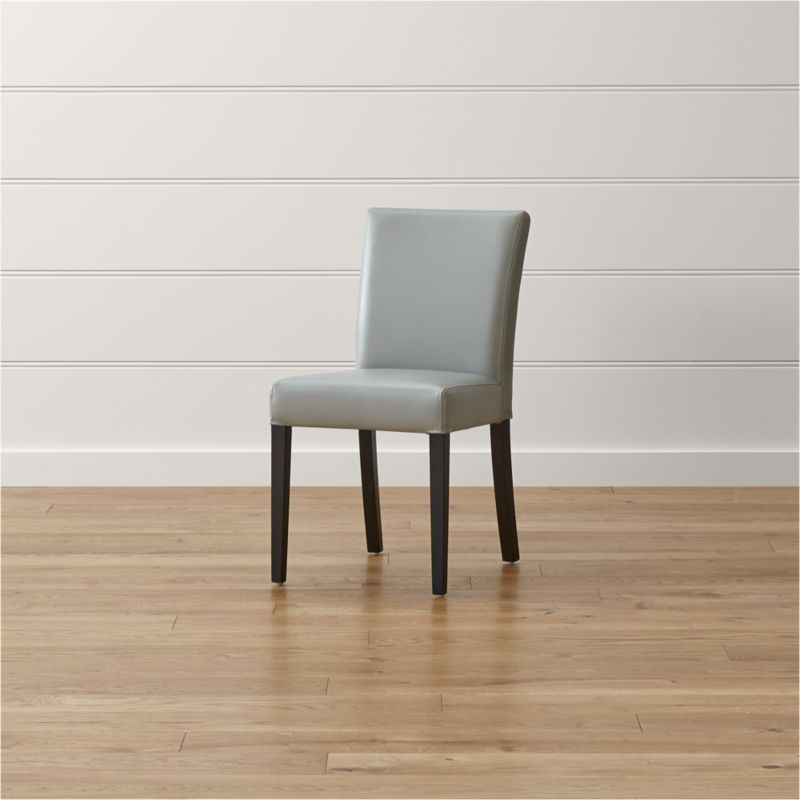 Lowe Pewter Leather Dining Chair Crate and Barrel