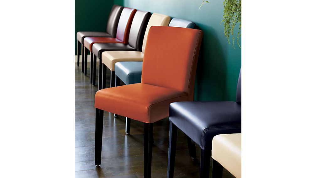 Lowe Red Leather Dining Chair Crate and Barrel