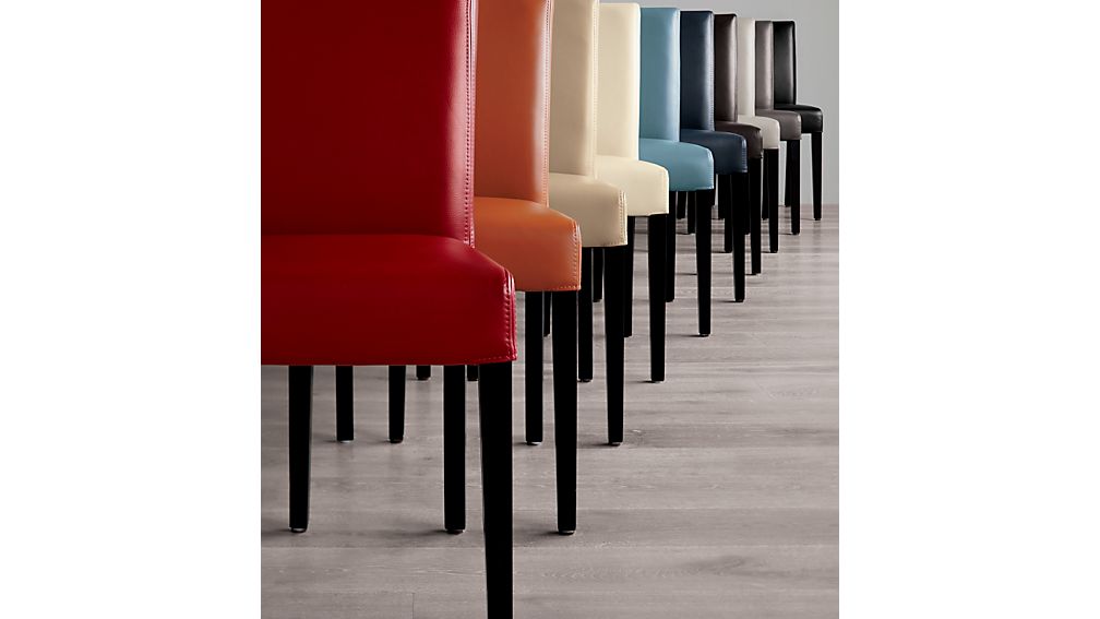 Lowe Red Leather Dining Chair Crate and Barrel