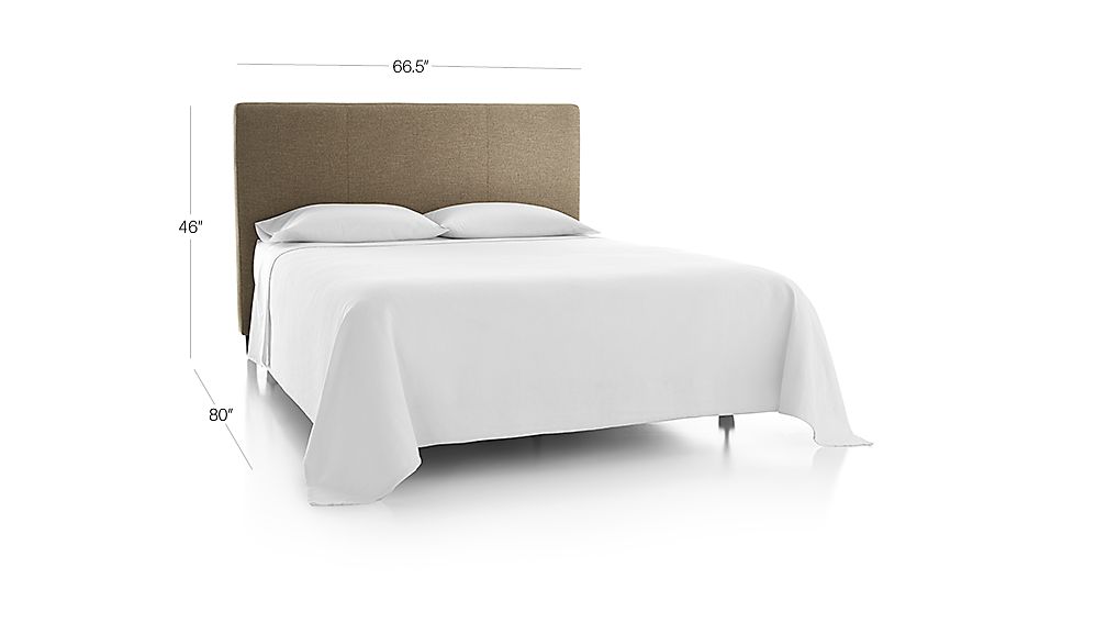 Lowe Khaki Upholstered Queen Headboard + Reviews Crate and Barrel