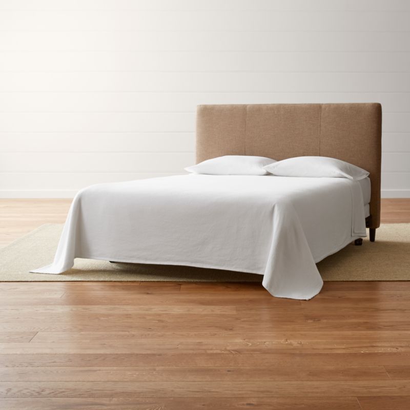 Lowe Khaki Upholstered Queen Headboard + Reviews Crate and Barrel