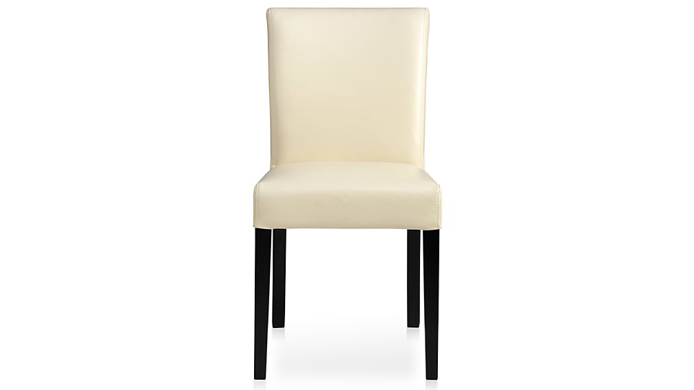 lowe ivory leather side chair