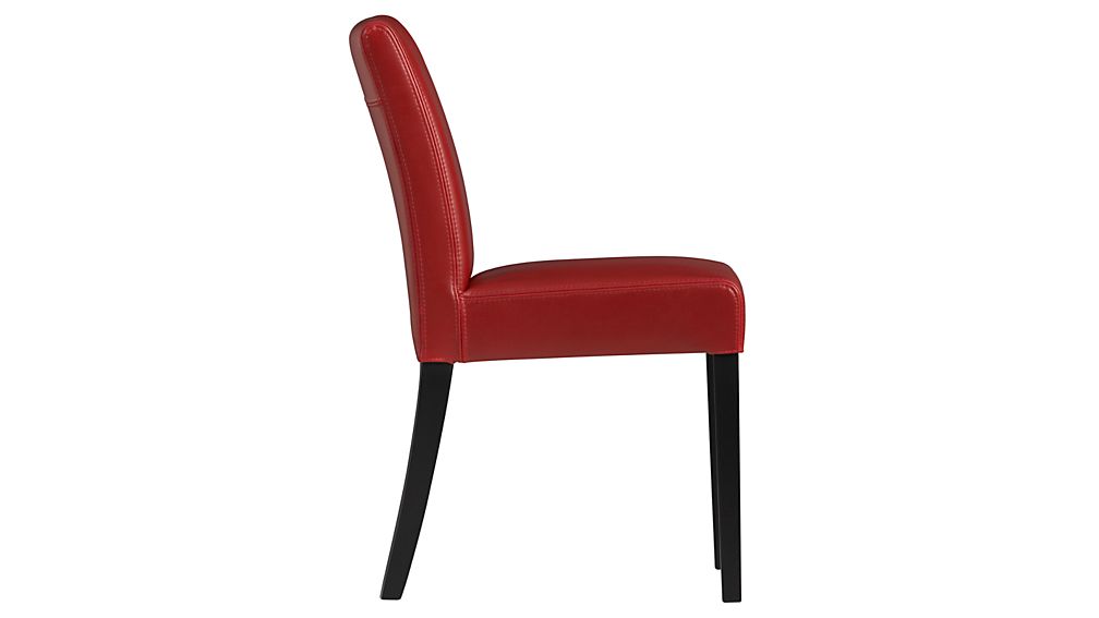 Lowe Red Leather Dining Chair Crate and Barrel