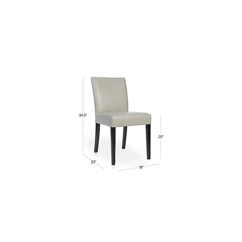 Lowe Pewter Leather Dining Chair | Crate and Barrel