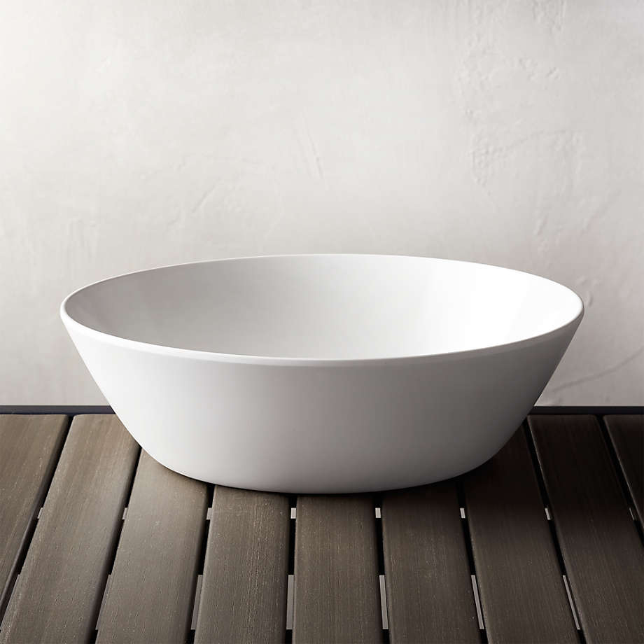 Lunea Melamine White 11 75 Serving Bowl Reviews Crate And Barrel