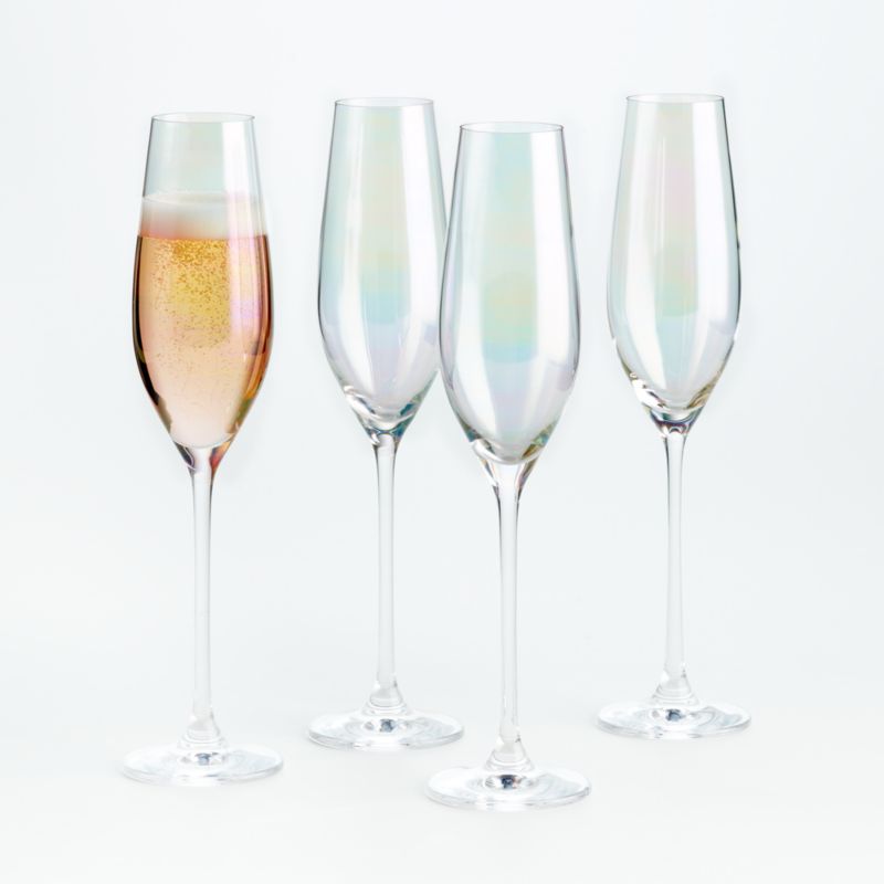 patterned champagne glasses