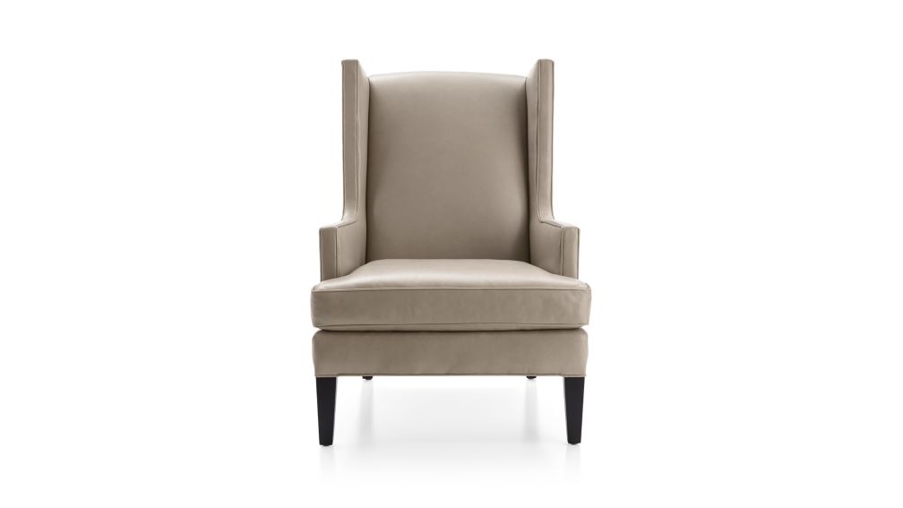 Luxe Leather High Wing Back Chair | Crate and Barrel