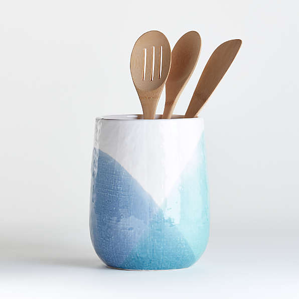 Utensil Holders Ceramic Marble More Crate And Barrel