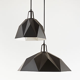 Maddox Black Faceted Pendant with Black Socket