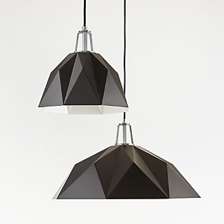 Maddox Black Faceted Pendant with Nickel Socket