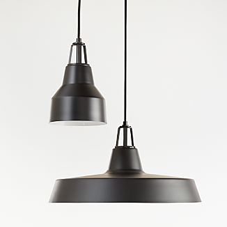 Maddox Black Farmhouse Pendant with Black Socket