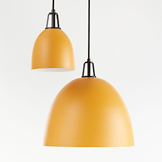 Maddox Mustard Dome Pendant with Black Socket