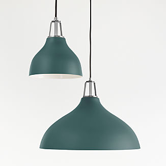 Maddox Teal Bell Pendant with Nickel Socket