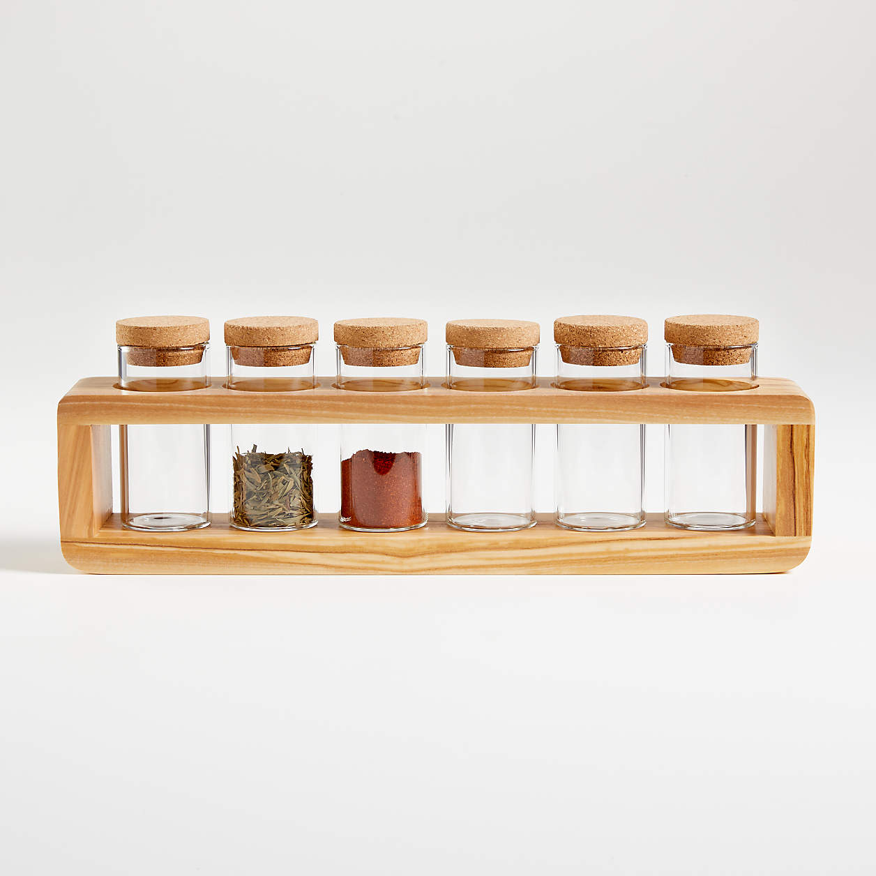 Maia Olivewood 6-Jar Spice Rack