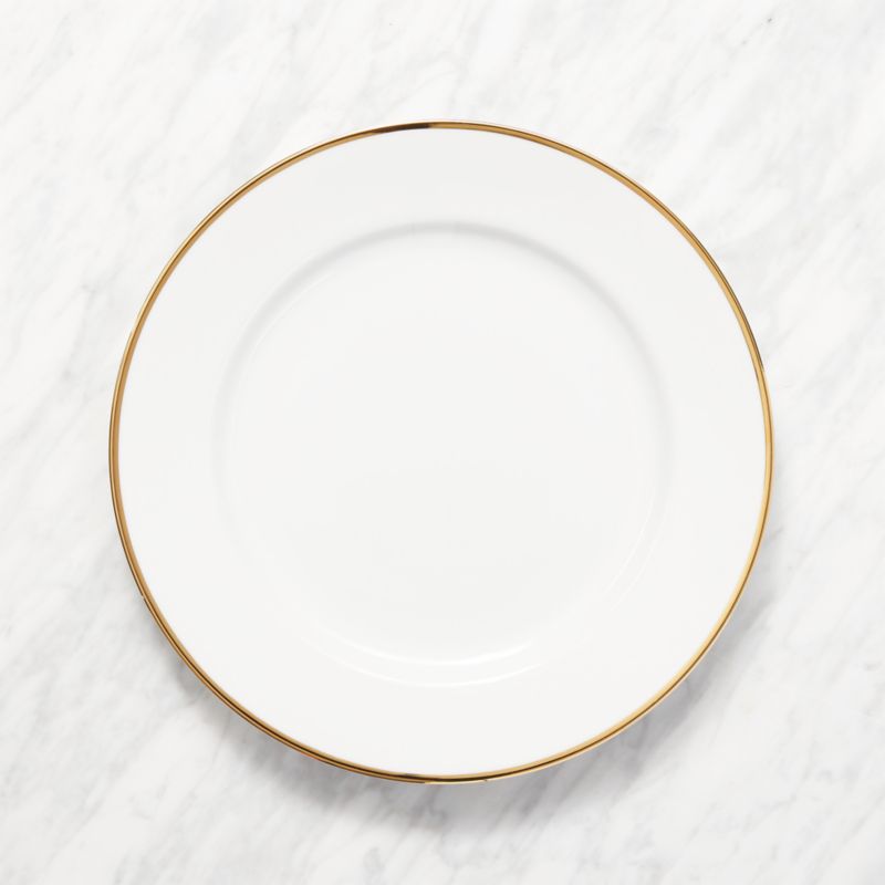 Maison Gold Rim Dinner Plate + Reviews Crate and Barrel
