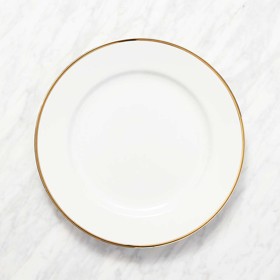 Maison Gold Rim Dinner Plate + Reviews | Crate and Barrel