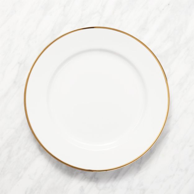 Maison Gold Rim Dinner Plate + Reviews Crate and Barrel