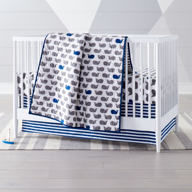 Baby Bedding Grey Blue Whale Crib Bedding Crate And Barrel