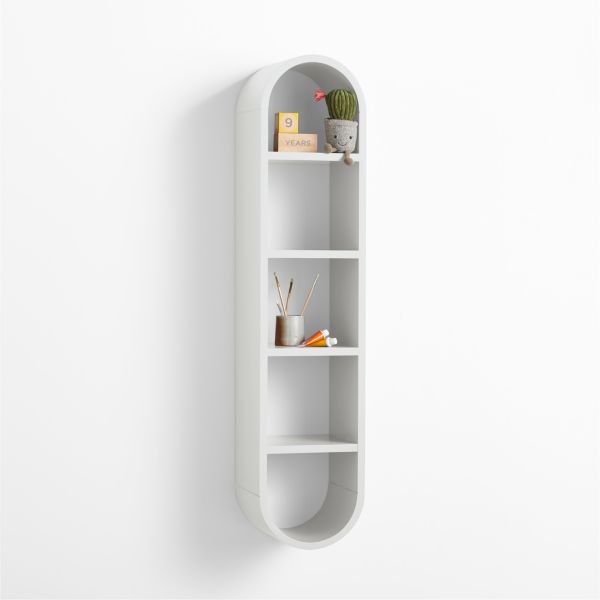 Mallory Kids Large White Wall Shelf