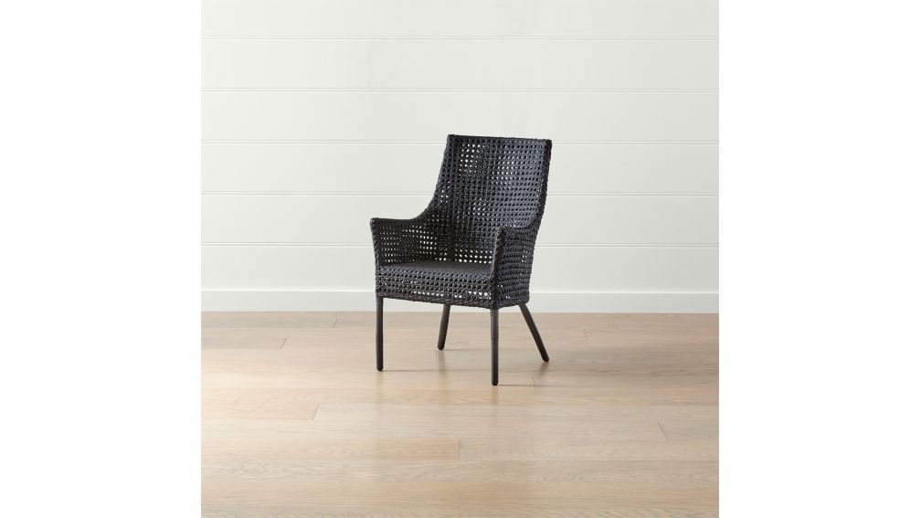 Maluku Black Rattan Dining Arm Chair + Reviews | Crate and ...