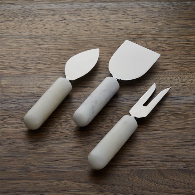 Marble Cheese Knives, Set of 3 + Reviews Crate and Barrel