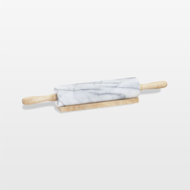 French Kitchen Marble Rolling Pin with Stand in Baking Utensils