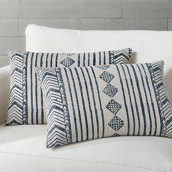 blue grey throw pillows