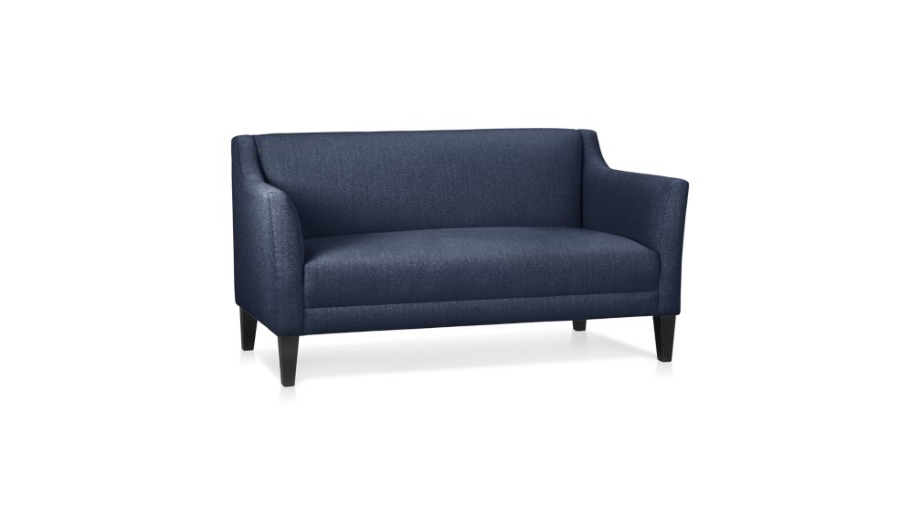 Margot Blue Loveseat in Sofas + Reviews Crate and Barrel