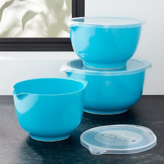 Rosti Latin Blue Melamine Mixing Bowls with Lids Set