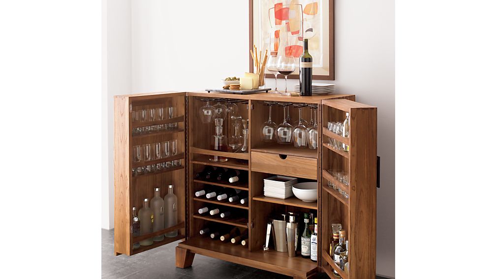 marin natural bar cabinet | crate and barrel