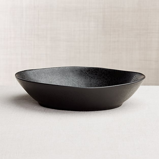 Marin Matte Black Low Pasta Bowl | Crate and Barrel