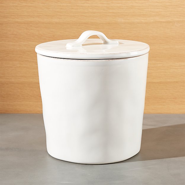 Marin Medium White Ceramic Kitchen Canister | Crate and Barrel