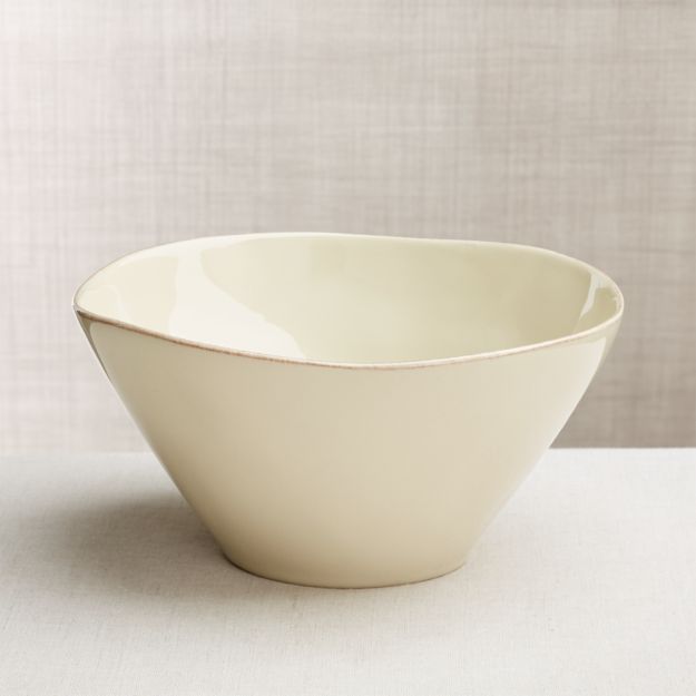 Marin Cream Serving Bowl + Reviews Crate and Barrel