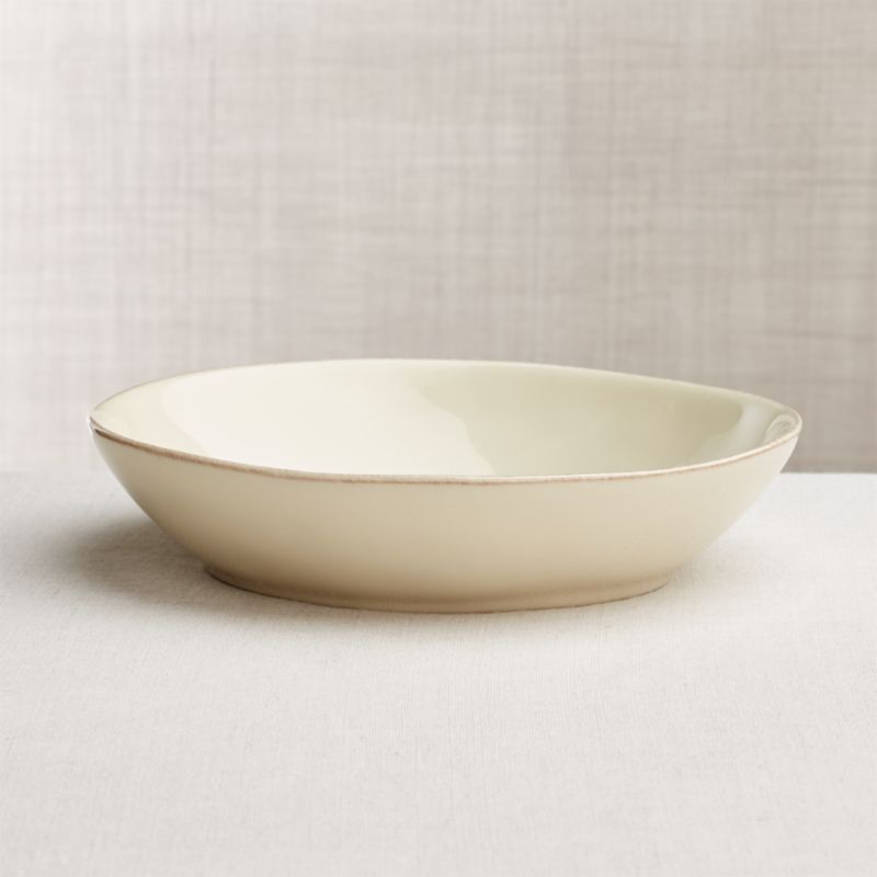 Marin Cream Low Bowl + Reviews Crate and Barrel