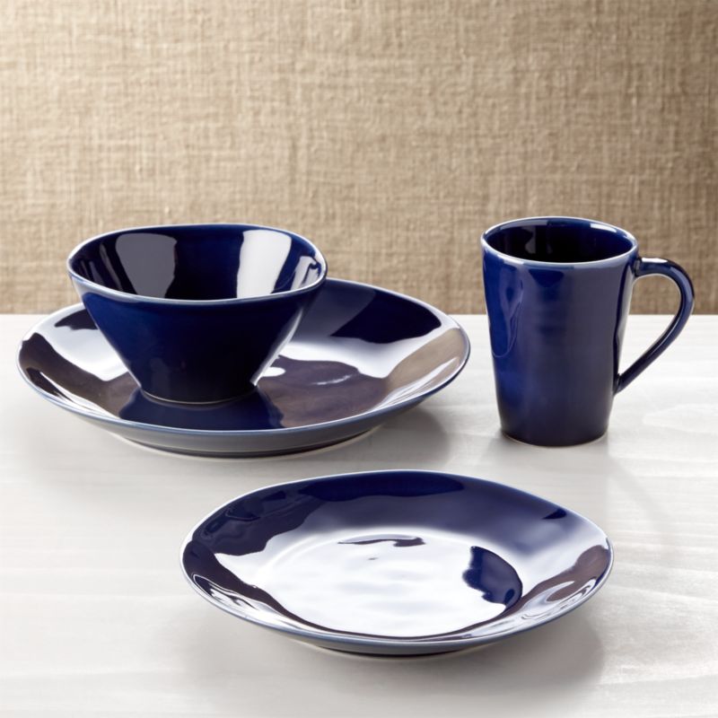 Marin Dark Blue 4-Piece Place Setting + Reviews | Crate And Barrel