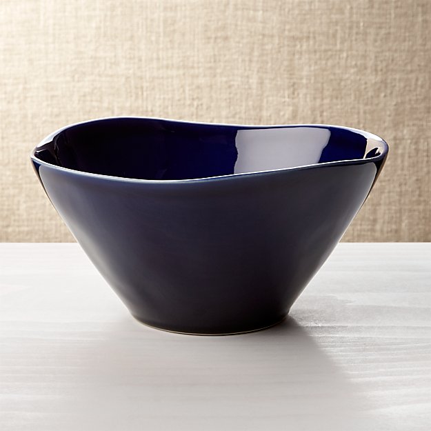 Marin Dark Blue Serving Bowl Crate and Barrel