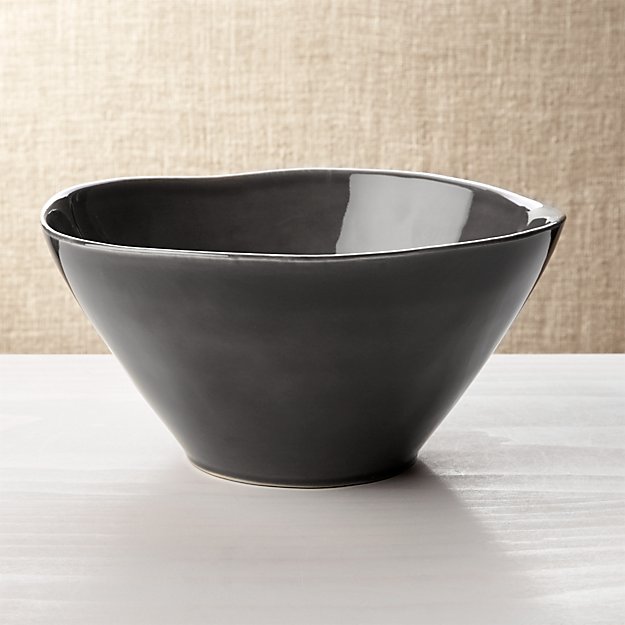 Marin Dark Grey Serving Bowl | Crate and Barrel